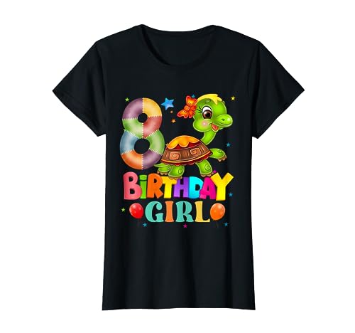 Schildkröte zum 8. Geburtstag, 8 Jahre, Mädchen, Schildkröte T-Shirt von 8 Year Old Turtle Birthday Girls