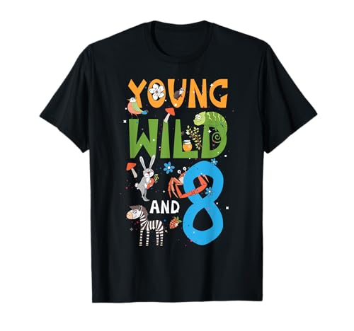 Kinder 8 Jahre alt Zoo Geburtstag Safari Dschungel Tier 8 T-Shirt Kinder 8 Jahre alt Zoo Geburtstag Safari Dschungel Tier 8 T-Shirt von 8 Year Old Zoo Birthday Safari Jungle Animal 8th