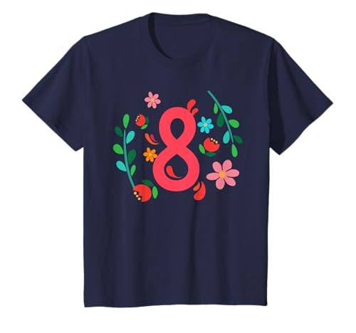 Blumen Geburtstagsshirt 8 Jahre Mädchen 8. Geburtstag T-Shirt von 8. Geburtstag Blumen Mädchen Geschenk-Ideen