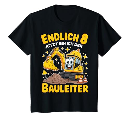 Kinder 8. Geburtstag Junge Geschenk Bagger Bauarbeiter 8 Jahr Deko T-Shirt Kinder 8. Geburtstag Junge Geschenk Bagger Bauarbeiter 8 Jahr Deko T-Shirt von 8. Geburtstag Geschenk Junge Geschenkidee