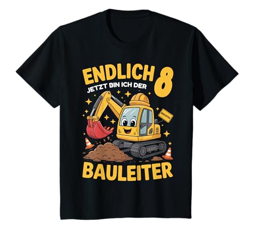 Kinder 8. Geburtstag Junge Geschenk Bagger Bauarbeiter 8 Jahr Deko T-Shirt Kinder 8. Geburtstag Junge Geschenk Bagger Bauarbeiter 8 Jahr Deko T-Shirt von 8. Geburtstag Geschenk Junge Geschenkidee