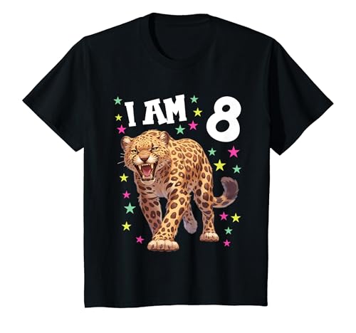 Kinder 8 Jahre alt Leoparden Leopard 8. Geburtstag T-Shirt von 8.Geburtstag Leoparden Leopard Junge Mädchen Shop