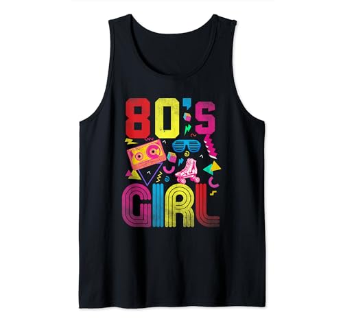 80er Jahre Mädchen Retro Party Kostüm 1980er Vintage Damen Tank Top von 80's Costumes For Girls