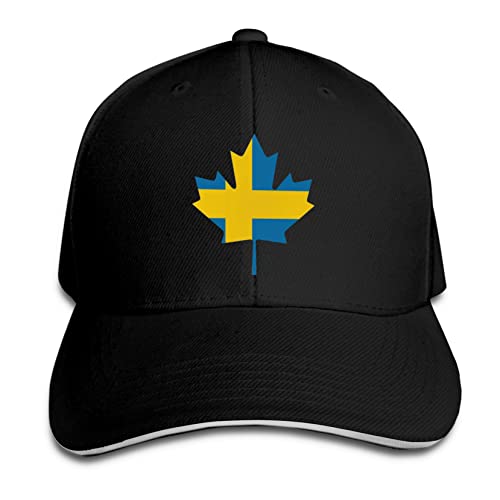 803 Baseballkappe Schweden Flagge Kanada Ahornblatt Sandwich-Kappe Mit Schweißband Trucker-Kappe Verstellbar Unisex Mütze, Für Sport, Reisen, Jungen von 803