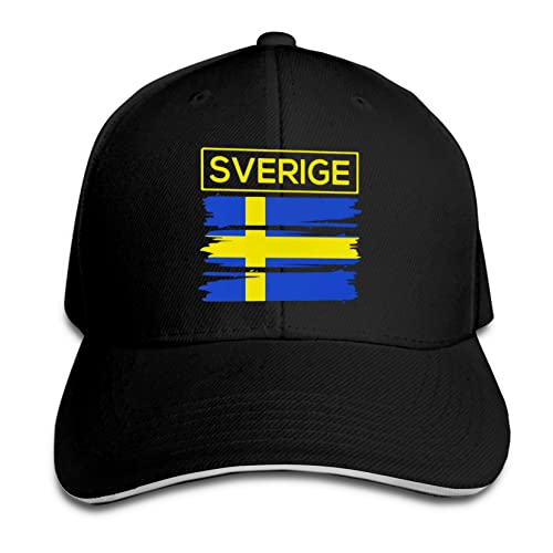 803 Baseballkappe Sverige Schweden Schwedische Flagge Sandwich-Kappe Verstellbar Basecap Kappe Mit Schweißband Cap Mit Schirm, Für Wandern, Reisen, Golf von 803