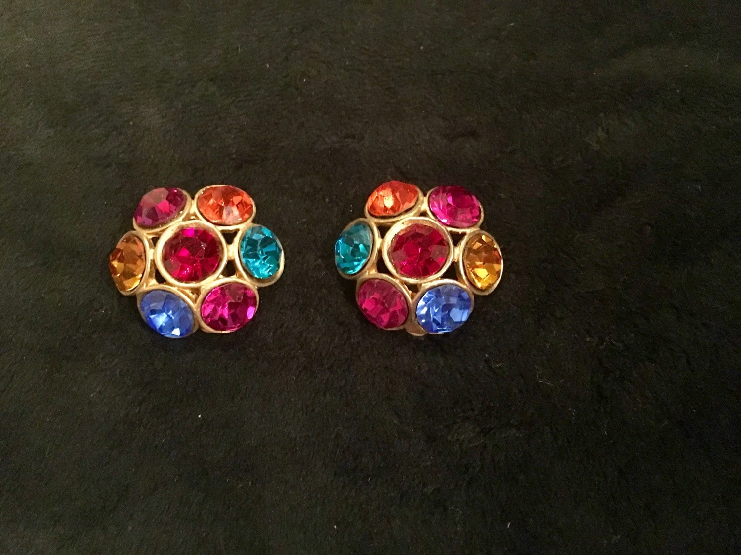strass Multicolor Vintage Ohrringe strass Multicolor Vintage Ohrringe von 805Vintage