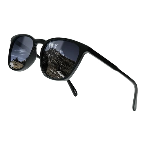80Days Eckige Sonnenbrille – Schlanker Rahmen, Stilvoll & Zeitlos, UV400 Schutz (BLK) von 80Days