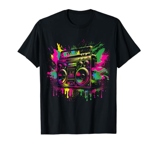 80er 90er Jahre Retro Kassette Outfits & Geschenk Damen Unisex-Erwachsene Schwarz Small Party T-Shirt von 80er 90er Jahre Retro Kassette Outfits & Geschenk