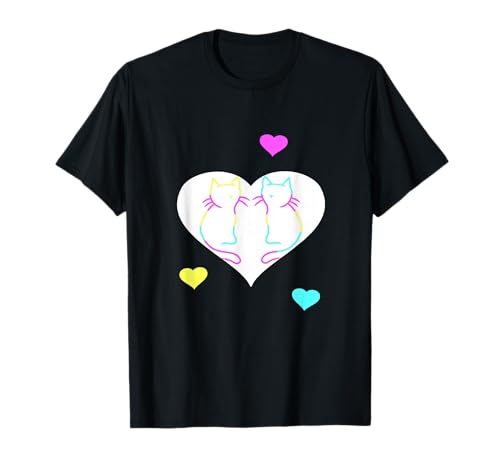 Retro Herzen Herz Katzen Katze Kätzchen Valentin Teenie Kind T-Shirt Retro Herzen Herz Katzen Katze Kätzchen Valentin Teenie Kind T-Shirt von 80er 90er Katzen Retro Katze Vintage