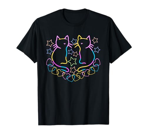 Retro Katzen Katze Kind Kinder Vintage Kätzchen Tierfreund T-Shirt Retro Katzen Katze Kind Kinder Vintage Kätzchen Tierfreund T-Shirt von 80er 90er Katzen Retro Katze Vintage