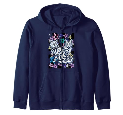 Retro Katzen Katze Mädchen Frauen Teenie Kinder 60er Männer Kapuzenjacke von 80er 90er Katzen Retro Katze Vintage