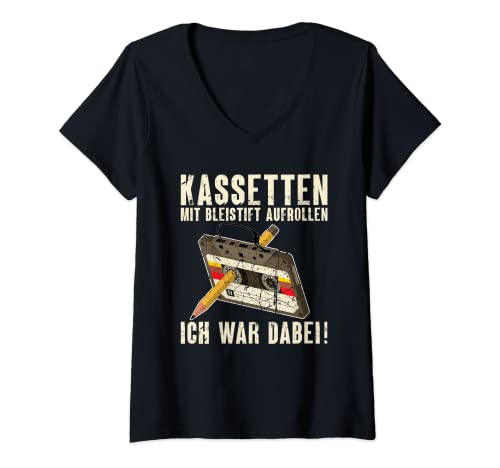 Damen 80er Jahre Outfit Herren 90er Jahre Outfit 80iger T-Shirt mit V-Ausschnitt von 80er Jahre Kleidung Damen 90er Jahre Outfit Herren