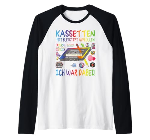 80er Jahre Party Outfit Herren 90er Jahre - Damen Retro Raglan von 80er Jahre Kleidung Frauen 90er Jahre Kostüm