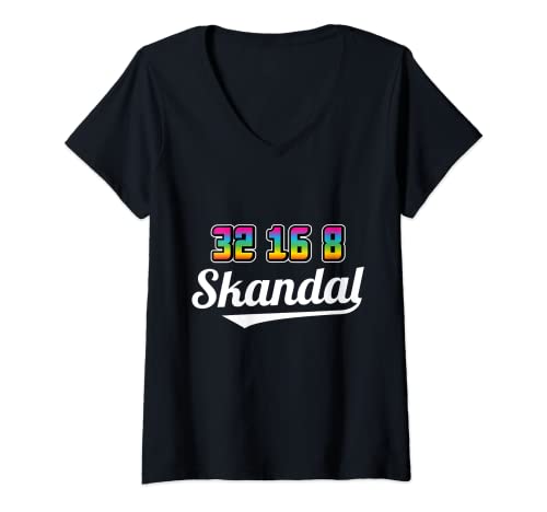Damen Zurück in die 80er Jahre / 32 16 8 Scandal, 80er Party T-Shirt mit V-Ausschnitt von 80er Jahre Spruch Geschenkidee