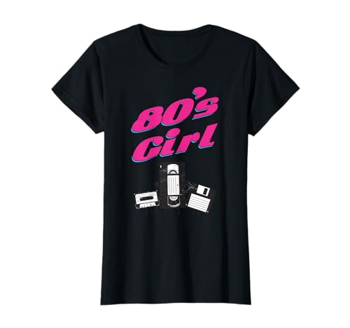 Damen 80er Jahre Look Mottoparty Kostüm Outfit T-Shirt von 80er Look Mottoparty Accessoires