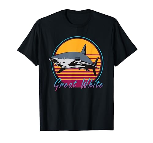Great White Shark T-Shirt - Retro 80s T-Shirt von 80s Clothing and Merch