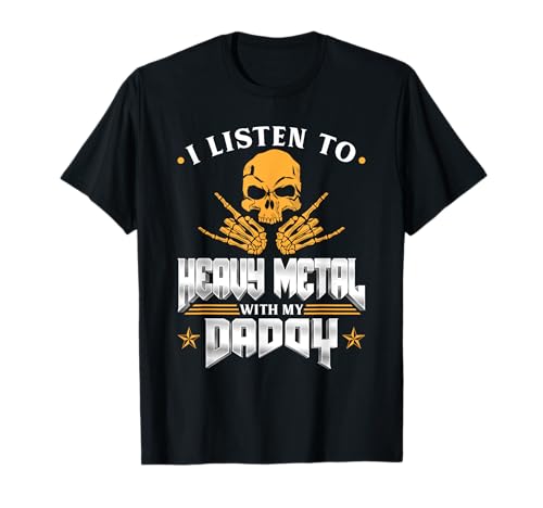 Ich höre Heavy Metal mit meinen Daddy Boys Heavy Metal Kids T-Shirt Ich höre Heavy Metal mit meinen Daddy Boys Heavy Metal Kids T-Shirt von 80s Metalhead Fan Gifts and Accessories