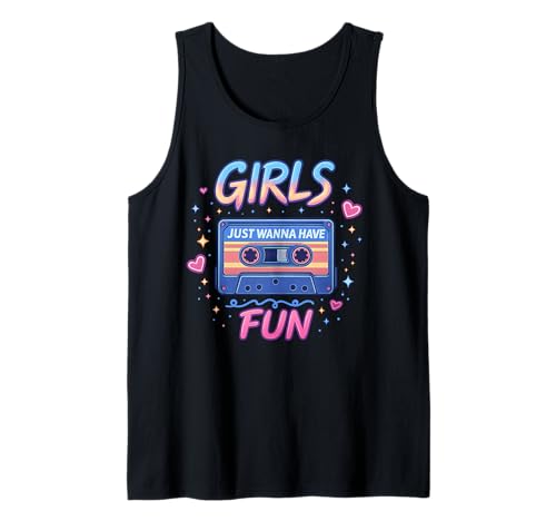 Girls Just Wanna Have Fun Retro 80er Jahre Grafik Illustration Tank Top Girls Just Wanna Have Fun Retro 80er Jahre Grafik Illustration Tank Top von 80s Retro Classic Vintage Style Nostalgic