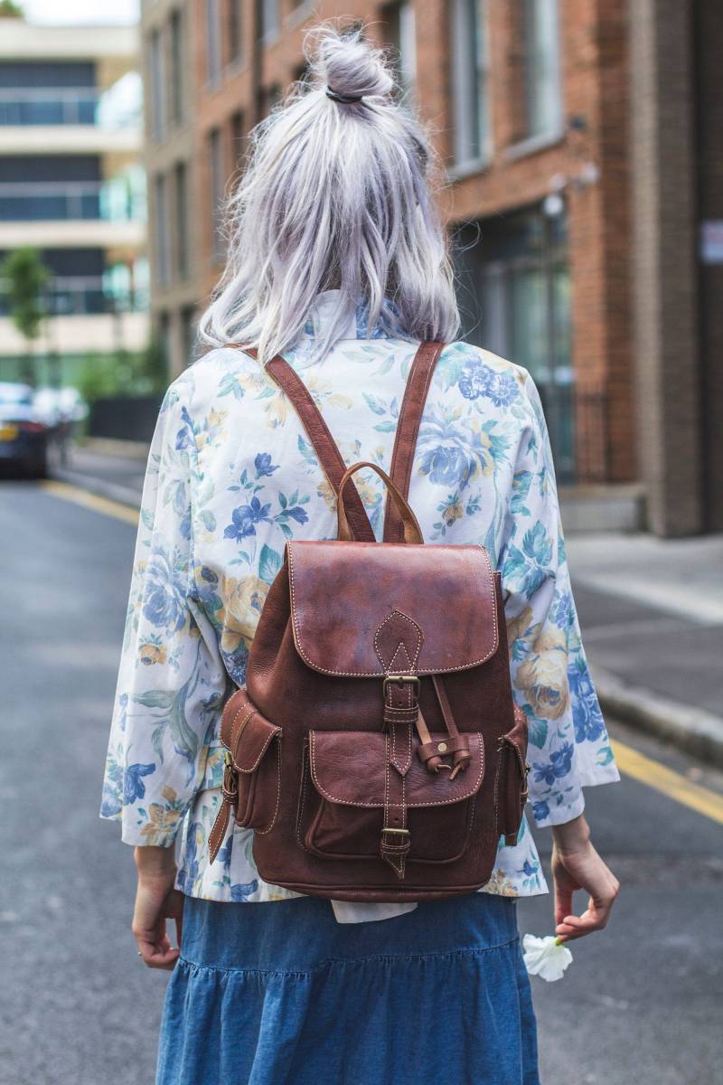 Brauner Leder Rucksack Im 80Er Look von 80sStyleBags