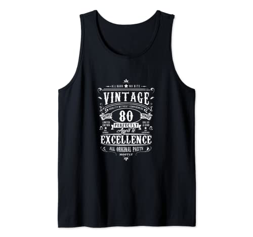 Vintage 80. Geburtstag Geschenk für Männer 80 Jahre alt Opa 1942 Tank Top von 80th Birthday Men Dad Age 80 Vintage Gift for him