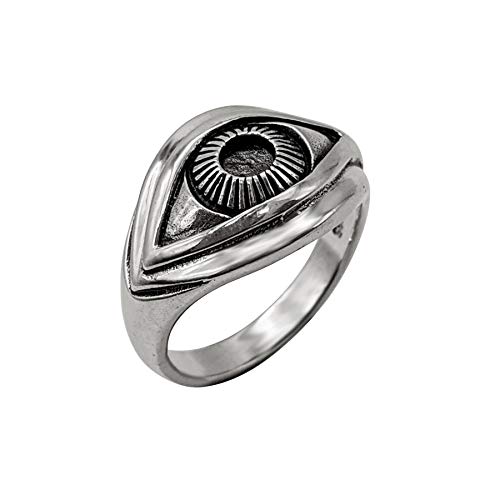 81stgeneration .925 Sterlingsilber Wicca Gotisch Drittes Auge Ring für Herren und Damen von 81stgeneration