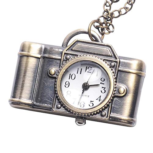 81stgeneration Brass Vintage Style Camera Pocket Watch Chain Necklace von 81stgeneration