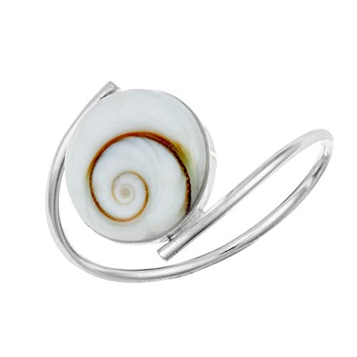 81stgeneration Frauen .925 Sterling Silber Einfache Shiva Auge Muschel Swirl Ring von 81stgeneration