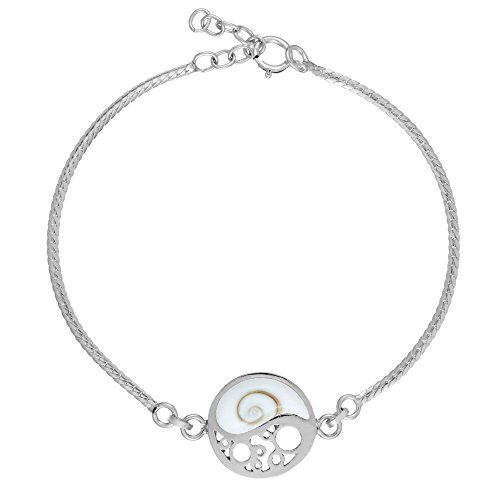81stgeneration 925 Sterling Silber Shiva-Auge Filigranes Yin-Yang Armband – Fischgrätenkette von 81stgeneration