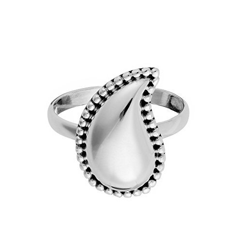 81stgeneration Frauen 925 Sterling Silber Schlicht Boho Indisch Gekrümmte Träne Ring von 81stgeneration