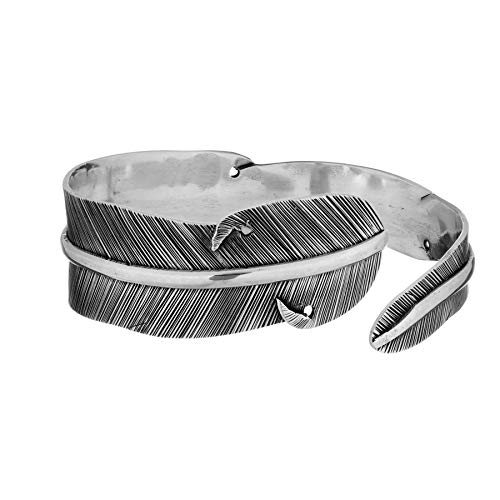 81stgeneration Frauen 925 Sterling Silber Umbruch Einstellbar Blatt Feder Armreif Armband 81stgeneration Frauen 925 Sterling Silber Umbruch Einstellbar Blatt Feder Armreif Armband von 81stgeneration