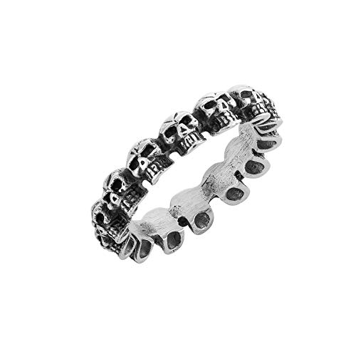 81stgeneration Frauen Herren .925 Sterling Silber Knochen Skelett Schädel Ring von 81stgeneration