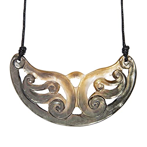 81stgeneration Halskette Brustplatte Koru Spiral Handgeschnitztes Perlmutt für Damen 81stgeneration Halskette Brustplatte Koru Spiral Handgeschnitztes Perlmutt für Damen von 81stgeneration