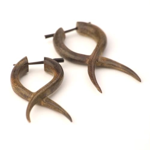 81stgeneration Handgemachte Twist holz Stammes Kokospalme Paar Ohrringe von 81stgeneration