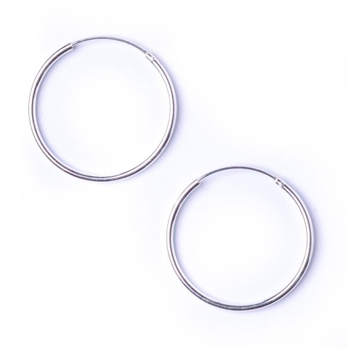 81stgeneration Neu Sterling Silber .925 rund 1 mm Reifen 25 mm Paar Ohrringe von 81stgeneration