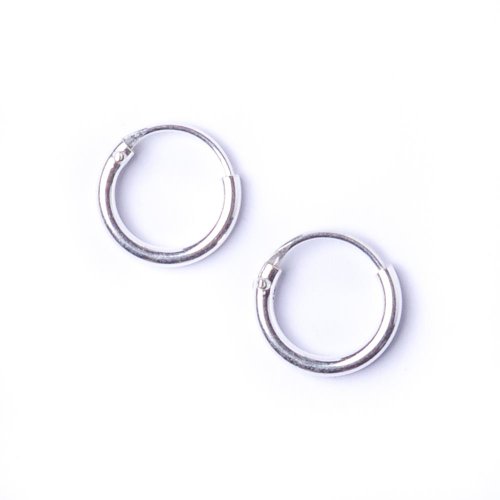 81stgeneration Neu Sterling Silber .925 rund 1 mm Reifen 8 mm Paar Ohrringe von 81stgeneration