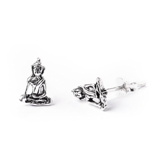 81stgeneration 925 Sterling Silber Kleine Sitzende Buddha Ohrstecker – Hindu-Gott Ohrstecker von 81stgeneration