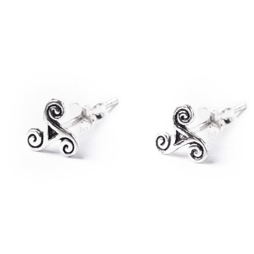 81stgeneration 925 Sterling Silber Keltischer Triskele Ohrstecker – Kleine Spiral-Ohrstecker von 81stgeneration