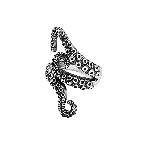 81stgeneration Wickel Ring .925 Sterlingsilber Detailliert Oktopus Kalmar für Damen und Herren von 81stgeneration