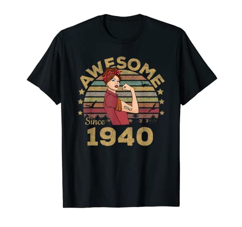 Vintage Birthday Made In 1940 Limited Edition Woman and Girl T-Shirt von 83 Years Of Being Awesome 83rd BDay Gifts