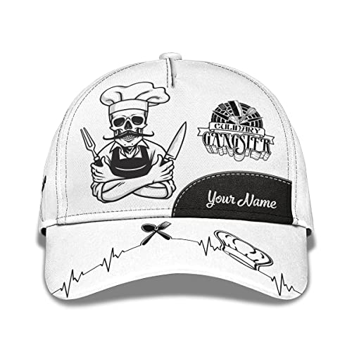 831 Damen Herren Basecap Vintage Outdoor Hut Mode Snapback Kappe Für Angeln Laufen Wander 3D Cooking Lover Anpassbar Für Man Cook Summer Skull Culinary Gangster Heartbeat Chef von 831