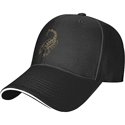 Damen Herren Baseball Kappe Mütze Schwarzer Skorpion Visier Hut Mode Basecap Verstellbar Hip-Hop-Hut Für Sport Angeln Draussen von 831