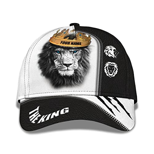 Herren Damen Angeln Hüte Mode Baseball Kappen Reine Farbe Baseballmütze Für Reisen Draussen Golf 3D Druck Löwe Mit Krone Personalisiert - Tier Lovera Stoff The King with Scratch von 831