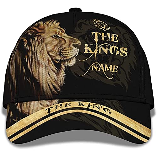 Herren Damen Basecap Mode Baseball Kappe Mütze Leicht Abwaschbar Baseballkappe Für Wander Sport Draussen Bedruckter Löwe Personalisiert – Wildlife Lovers Fabric Wild Animal Design The King Back von 831