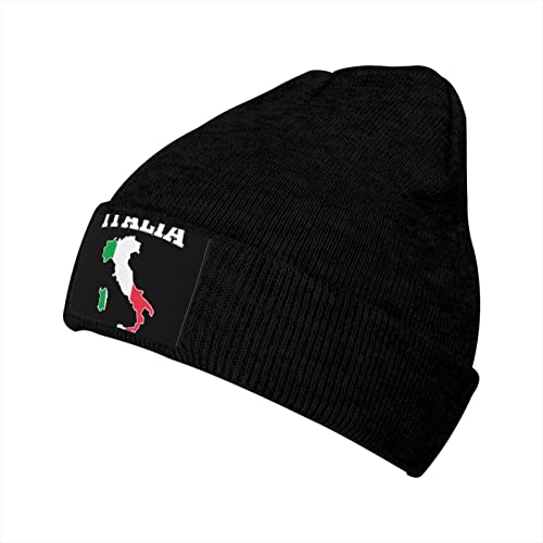 843 Beanie Mütze Italien Kartenflagge Chemo Kopfbedeckung Warm Unisex Mütze Dehnbar Long Beanie Für Damen Und Herren, Für Herbst, Laufen, Skifahren von 843