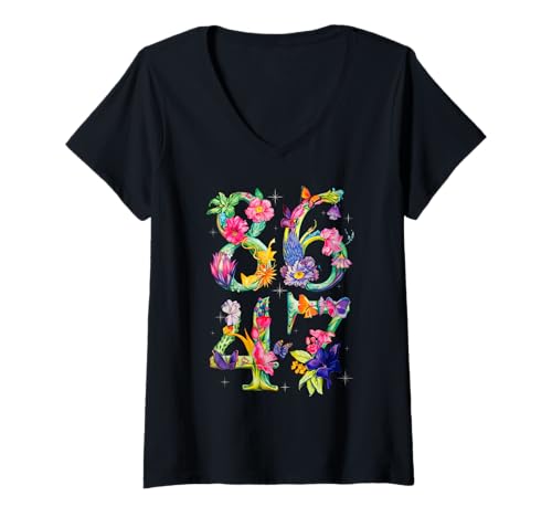 Damen 8647 Dezenter Anti Trump 86 47 Floral Boho Style T-Shirt mit V-Ausschnitt Damen 8647 Dezenter Anti Trump 86 47 Floral Boho Style T-Shirt mit V-Ausschnitt von 8647 Subtle Anti Trump Tees
