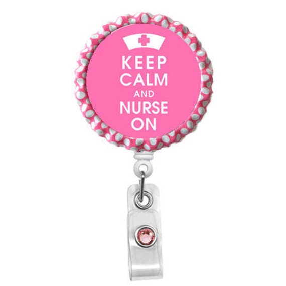 Bewahren Sie Ruhe Und Krankenschwester Auf | Pink - Badge Holder Abzeichen-Walzen Labor Lieferung Abzeichen Reel Krankenschwester-Namensschild L & D von 868shop