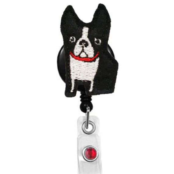 Boston Frenchie Puppy - Name Badge Holder Krankenschwestern Abzeichen Inhaber Hübsch Rollen Eindeutige Id Brosche Rn Reel von 868shop