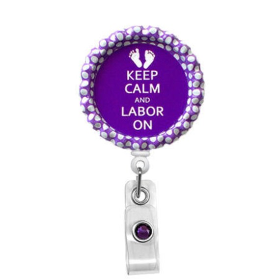 Halten Sie Ruhe Und Arbeit Auf - Lila Mit Baby-Fuß Pflege Badge Holder Lieferung Abzeichen Reel Krankenschwester-Namensschild L & D von 868shop