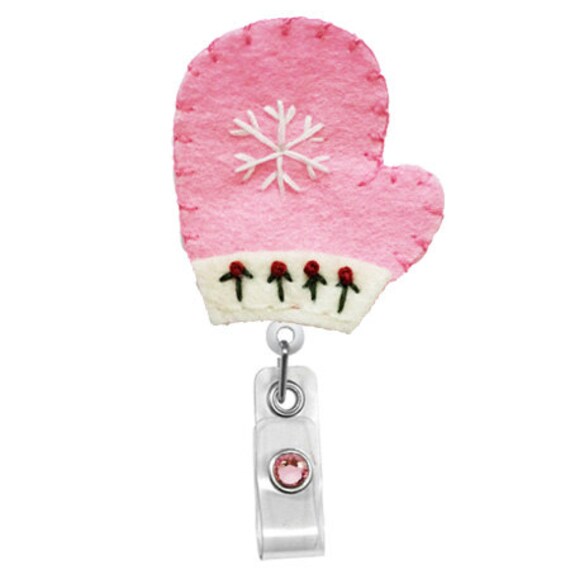 Handschuhe | Pink - Urlaub-Abzeichen-Namensschild-Halter Krankenschwestern Abzeichen Inhaber-Cute Rollen-Eindeutige Id Badge Inhaber Brosche Rn Reel von 868shop