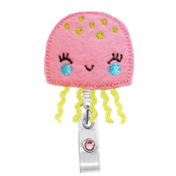 Hübsch Jelly Fisch | Rosa - Name Badge Inhaber-Krankenschwestern Abzeichen Inhaber-Cute Rollen Eindeutige Id Holder Rn Reel von 868shop
